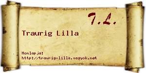 Traurig Lilla névjegykártya